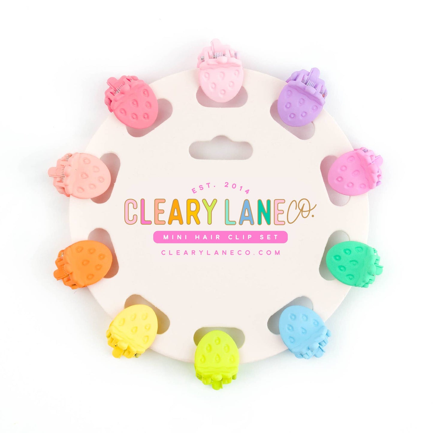 Mini Hair Clip Set | Rainbow Speckled Flowers #2