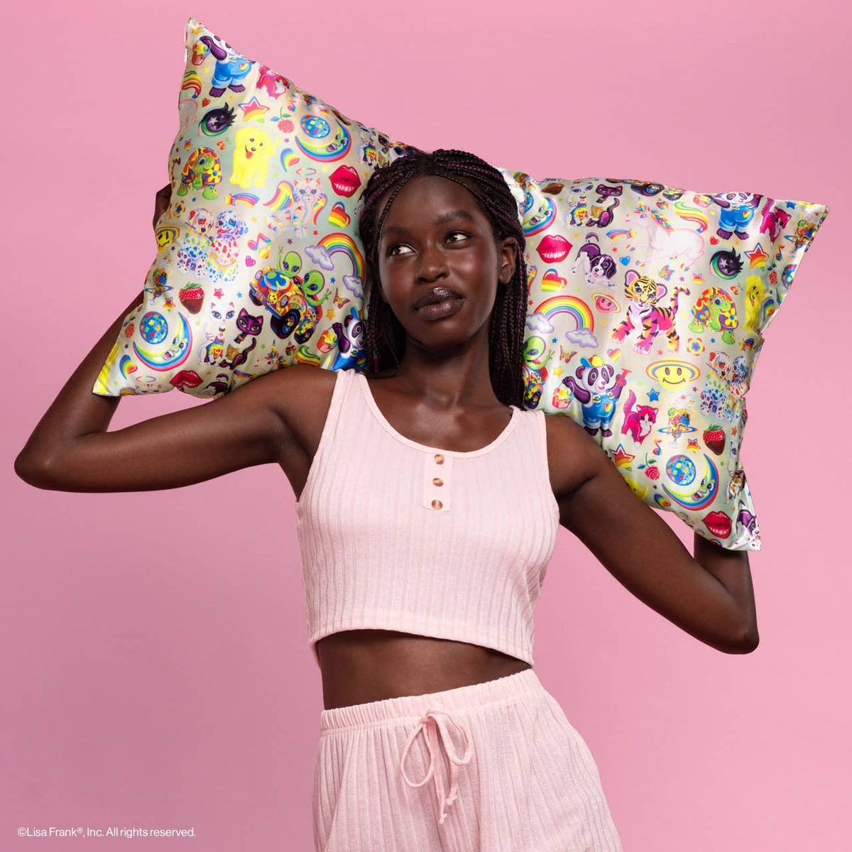 Lisa Frank x Kitsch Standard Satin Pillowcase | Fantastic World