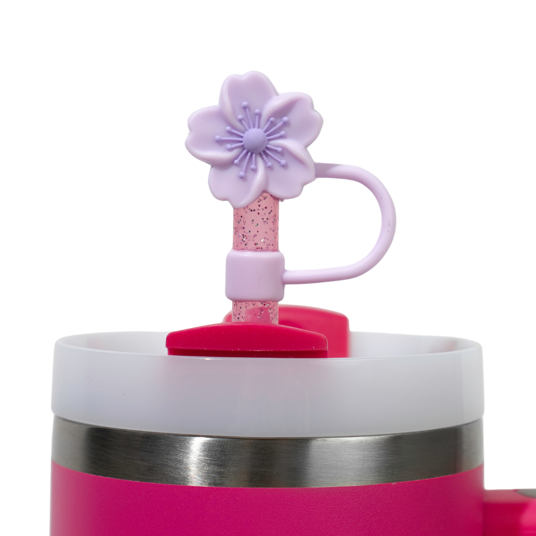 Cherry Blossom Straw Toppers