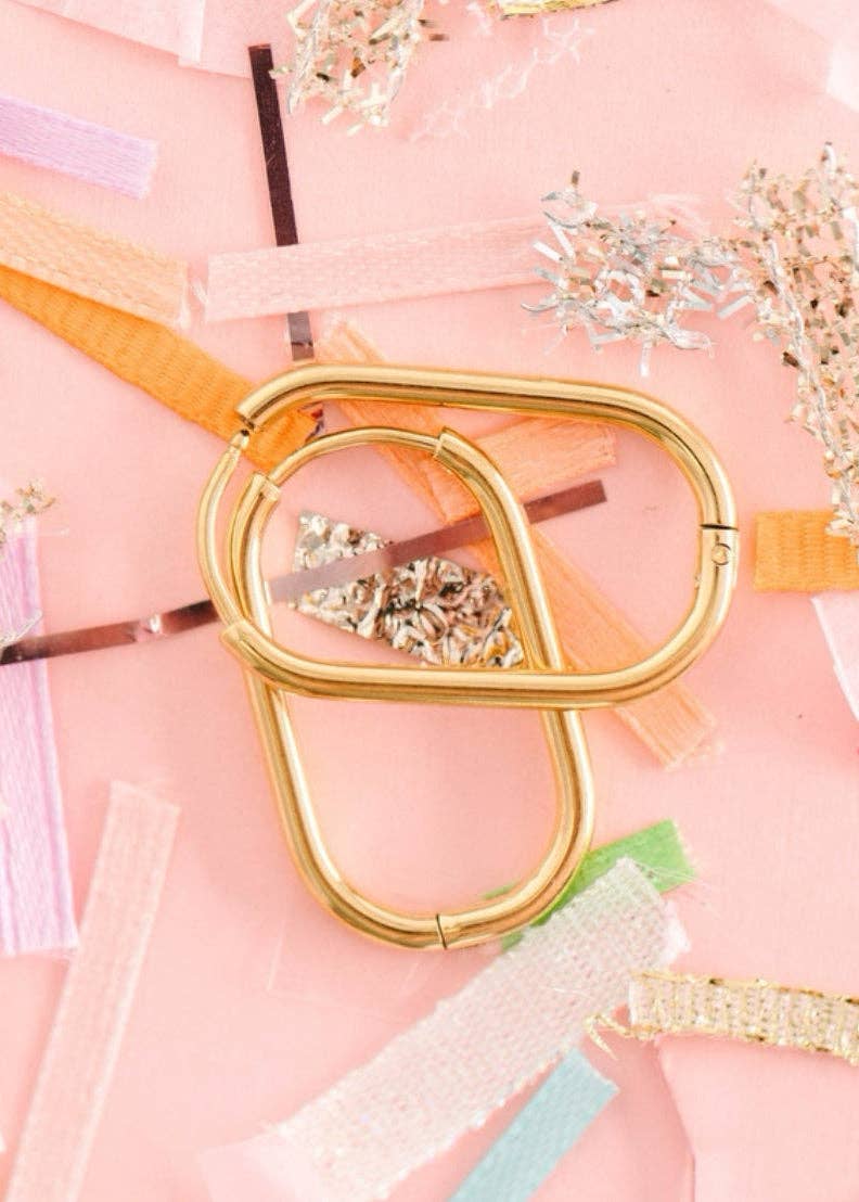 Rectangle Gold Huggies: 16mm