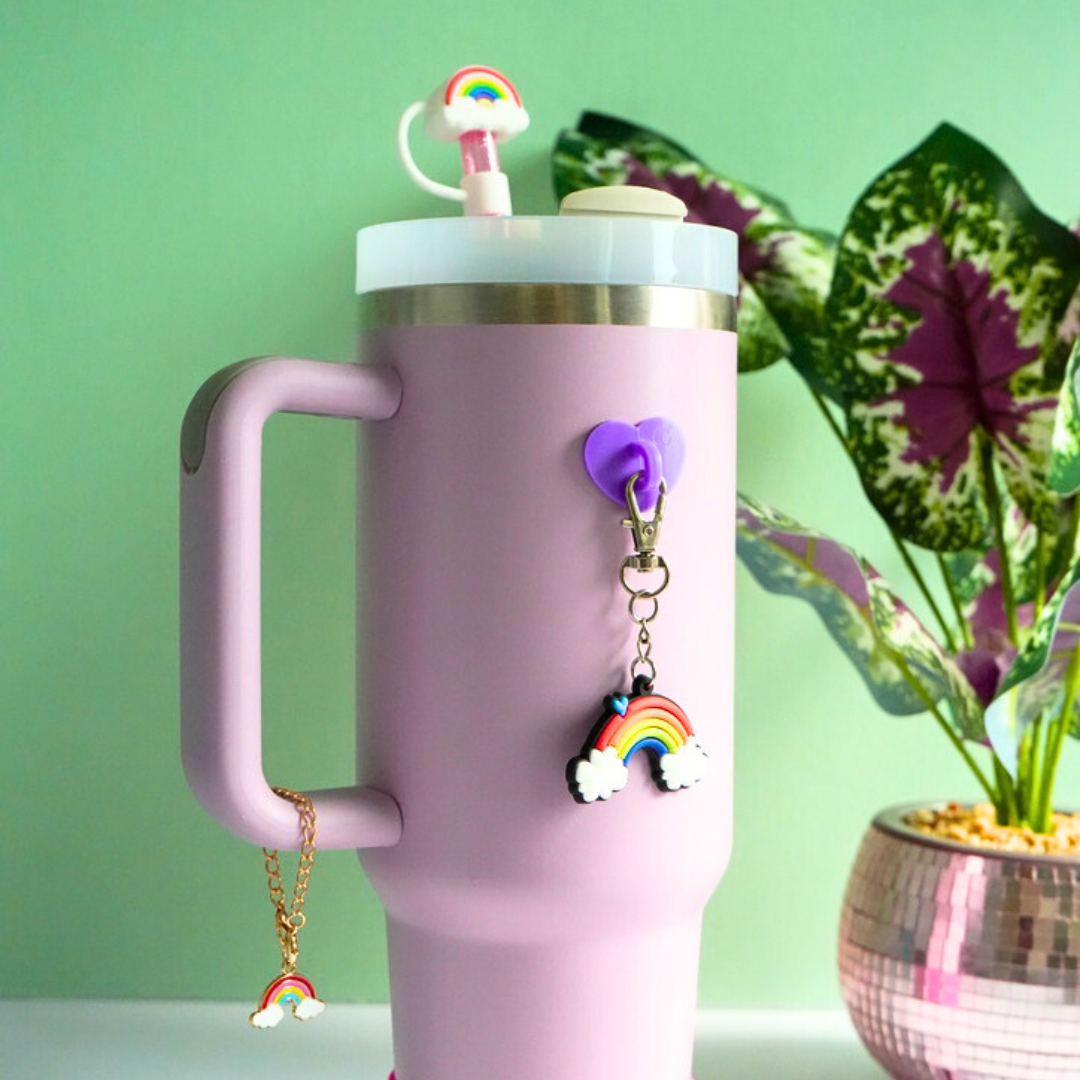 Rainbow Water Bottle Charm with Hook
