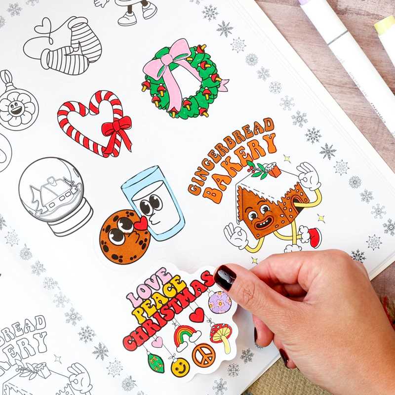 Christmas Vibes Coloring Stickers