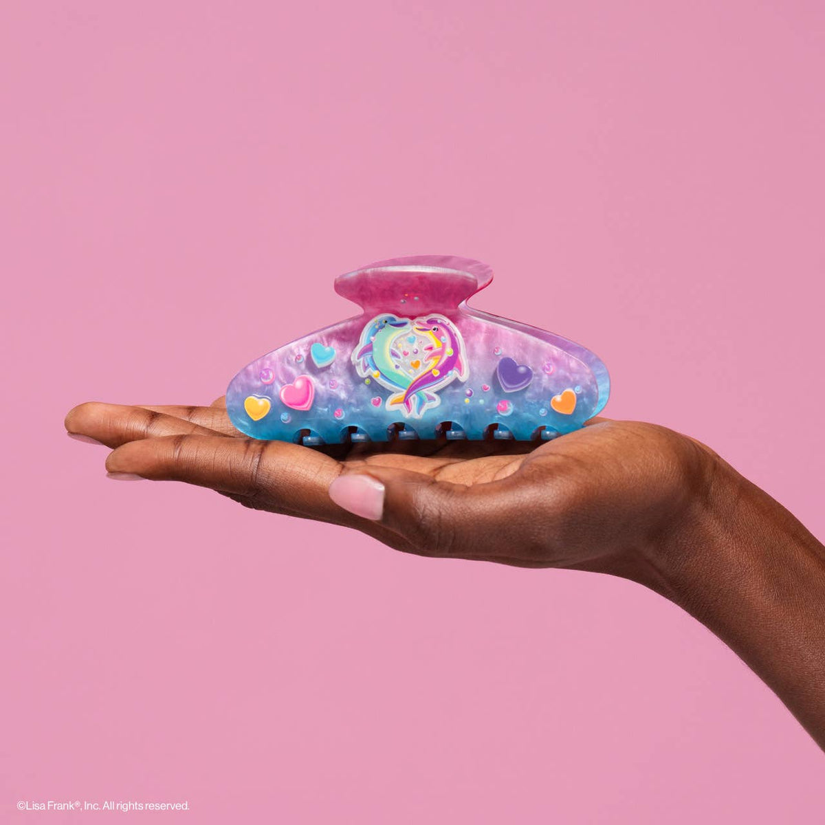 Lisa Frank x Kitsch Glitter Claw Clip | Dancing Dolphins