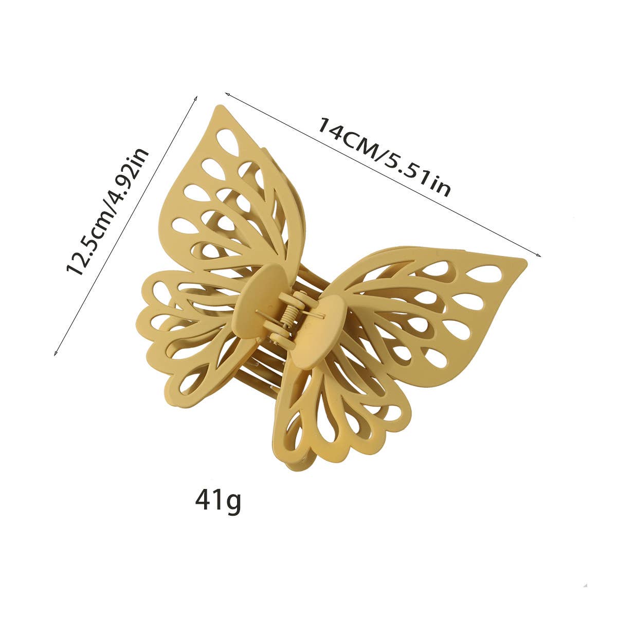 Pink Lg Hollow Butterfly Hair Claw