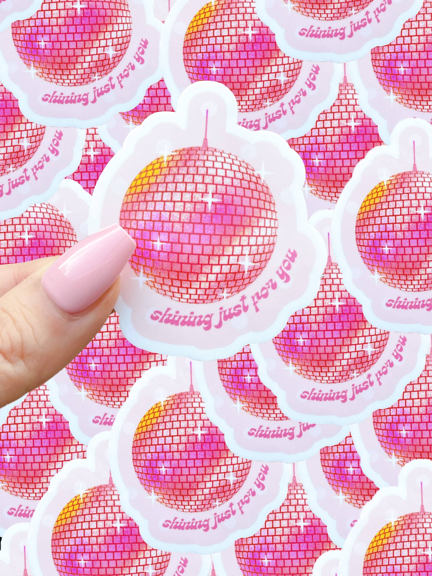 T Swift Pink Mirror Ball Sticker