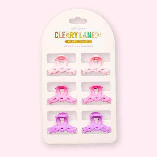 Mini Hair Clip Set | Pink & Purple