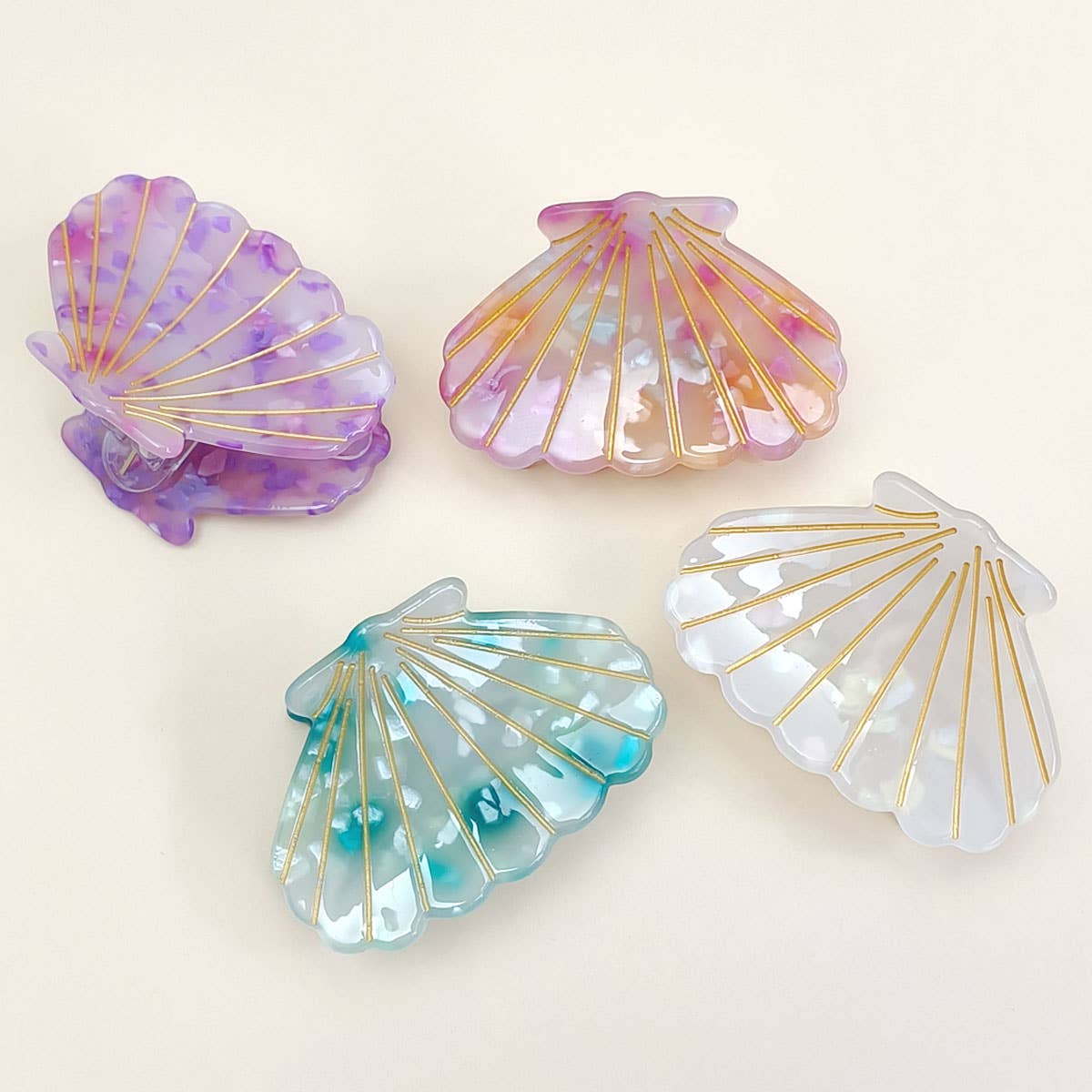 Purple Small 2" Shell Hair Claw Clip