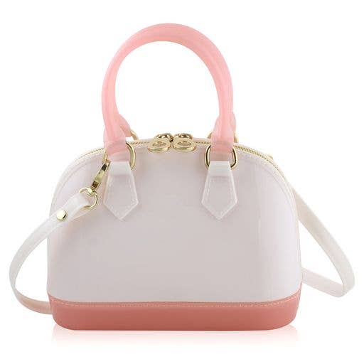 Cate Jelly Purse | Light Pink/White