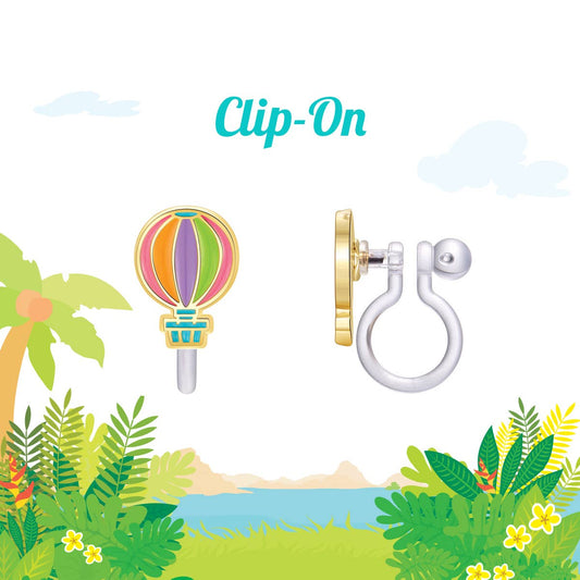 CLIP ON Hot Air Balloon Earrings