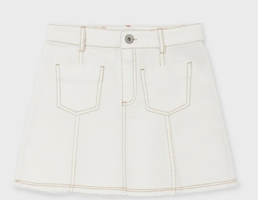 Ivory Denim Skirt | 6903