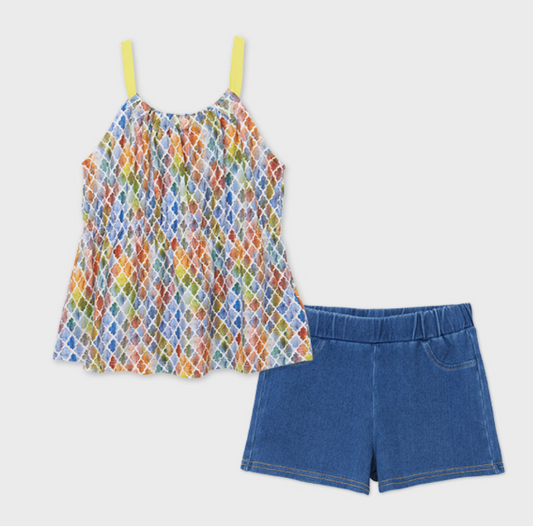 Tank and Denim Shorts Set | 6277