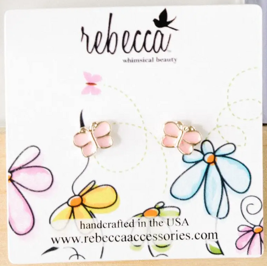 Pink Butterfly Earrings