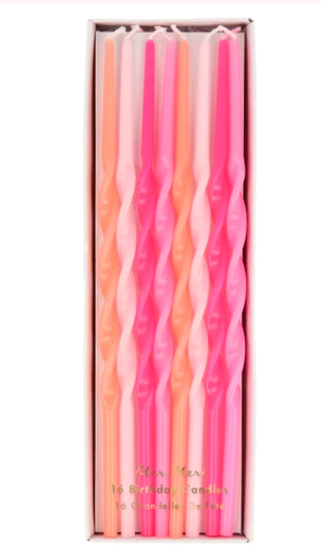 Pink Twisted Tall Candles