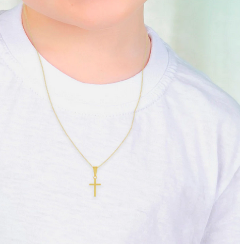 Tiny Cross Necklace | Gold Flashed Sterling Silver