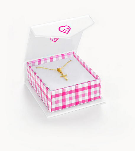 Tiny Cross Necklace | Gold Flashed Sterling Silver