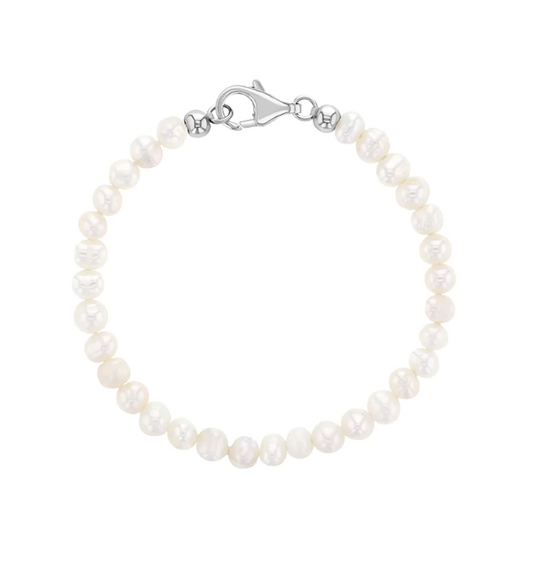 Pearl Bracelet 4.5" | Sterling Silver