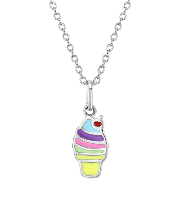 Soft Serve Enamel Necklace | Sterling Silver