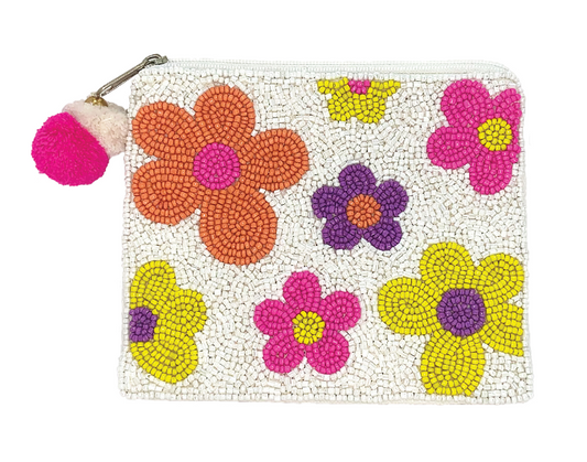 Floral Beaded Coin Purse