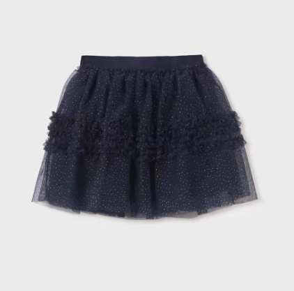 Navy Tulle Glitter Skirt | 5519