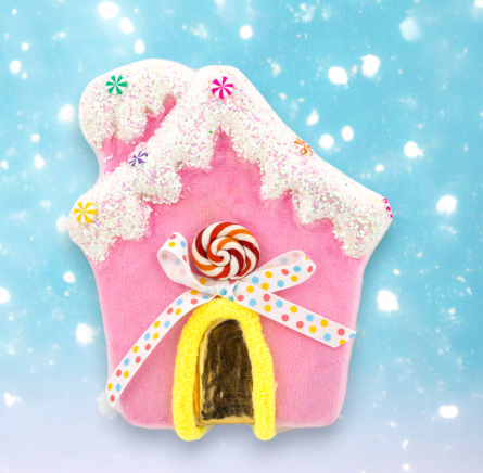 6" Pink Candy House Ornament