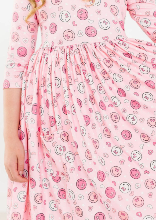 You Make Me Happy Pocket Twirl Dress