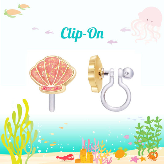 CLIP ON Shell-abrate Earrings