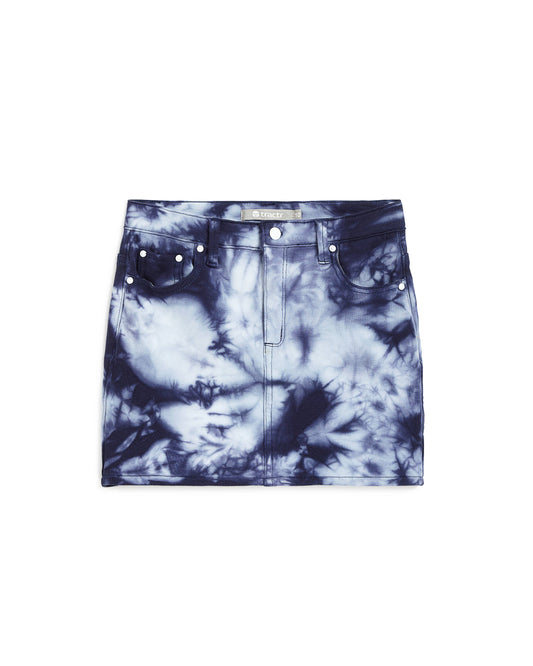 Blue Tie Dye Mini Skirt