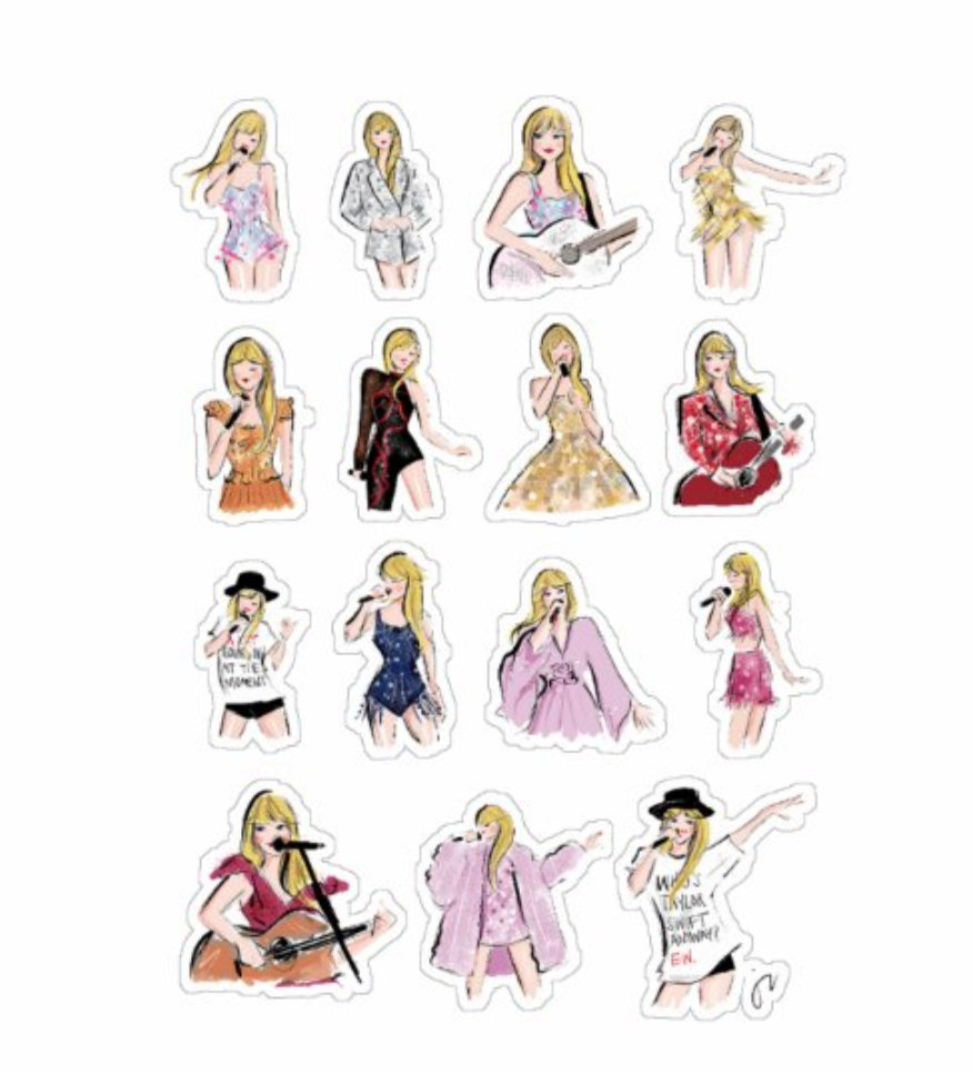 Taylor Swift Eras Tour Outfits Sticker Sheet