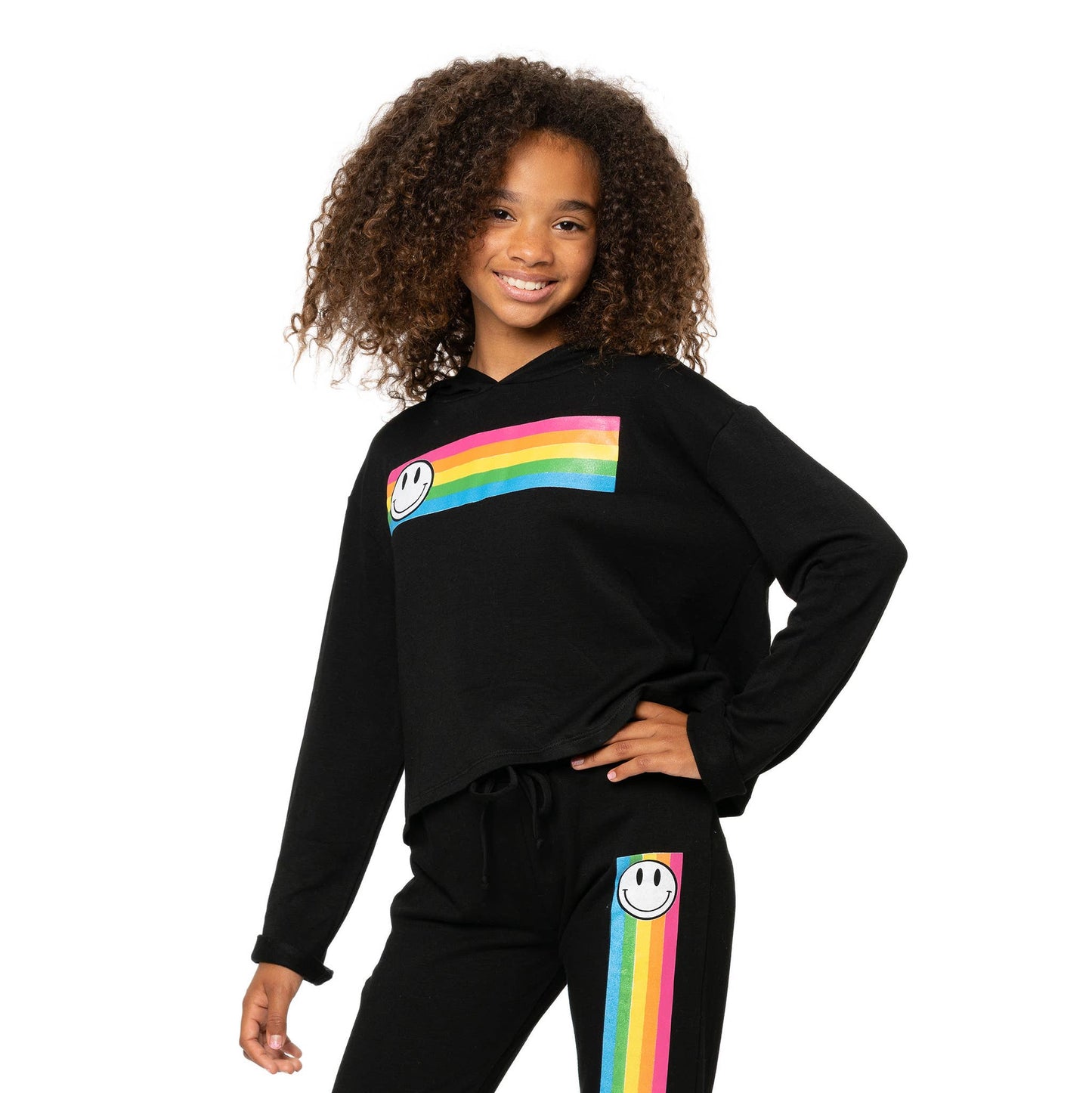 Black Sweatshirt Rainbow w/Smile