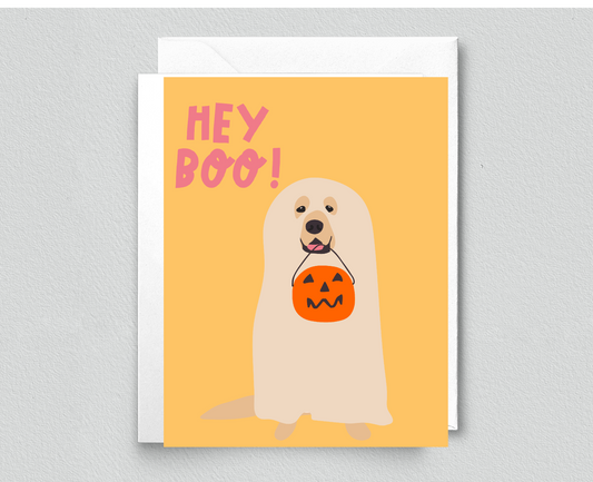 Hey Boo Dog Halloween Card